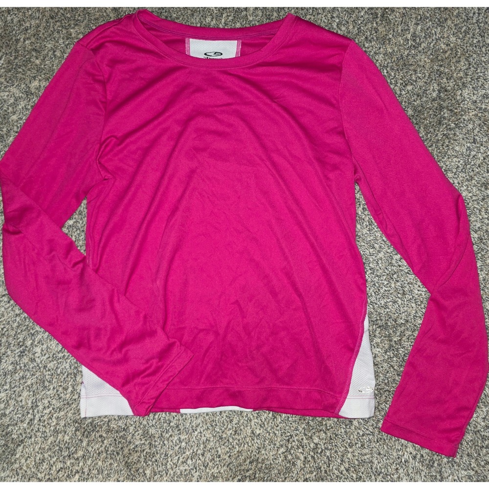 C9 by Champion Womens Pink Long Sleeve Activewear Mesh Back Workout Top Size S